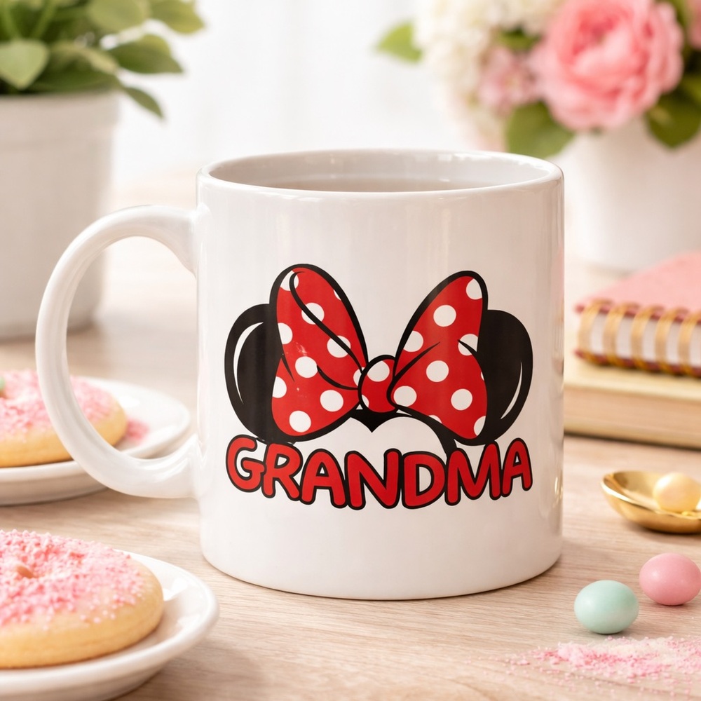Disney Grandma Mug with Red and Black Design